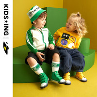kids.ing【专区】儿童中帮帆布鞋男女童春秋卡通可爱小怪兽恐龙休闲鞋 史莱克黄 28码 适合脚长16.6-17.3cm