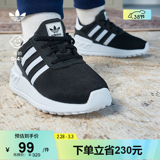 阿迪达斯adidas LA TRAINER LITE经典学步鞋男女婴童阿迪达斯三叶草 黑/白 26.5码 155mm