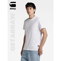 G-STAR RAW2024夏季t恤男短袖新字母设计舒适宽松罗纹圆领纯棉t恤D24780 白色 L