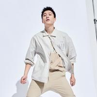 Gap男装LOGO轻薄宽松尼龙烁光夹克808779秋季开襟休闲外套