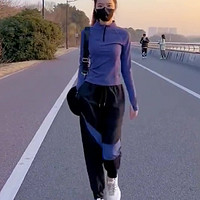 MOON（运动） 春季休闲运动套装女晨跑服时尚小个子网红炸街显瘦速干服成套搭配