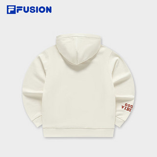 FILA FUSION斐乐潮牌男子连帽卫衣2024春季时尚纯棉针织上衣 云白色-WT 170/92A/M