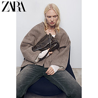 ZARA 新品 女包 复古棕色摇滚风翻盖单肩包 6360310 700