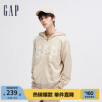 Gap 盖璞 男女装春季2024新款LOGO美式复古法式圈织软卫衣外套