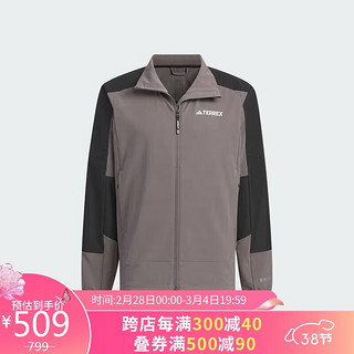 阿迪达斯 （adidas）男子 户外系列 W.RDY SFTSHL  J 运防风夹克 IP0734 A/2XL 碳灰