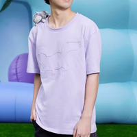 Disney 迪士尼 萌动春夏系列 男女款圆领短袖T恤 6930018990526 鲁斯佛款 浅紫色 160