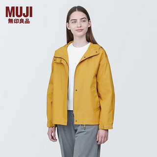 无印良品（MUJI） 女式 不易沾水风帽夹克女外套春季款工装冲锋衣户外连帽BD0YGC4S 暗黄色 M (160/84A)