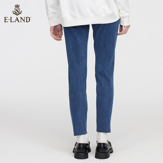 Eland衣恋牛仔裤女夏季直筒高腰显瘦小脚裤牛仔长裤女