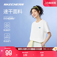 SKECHERS 斯凯奇 情侣短袖2024年男女同款T恤内搭美式速干印花上衣