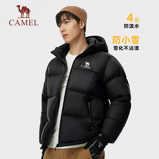 CAMEL 骆驼 户外羽绒服2023秋冬新款男女加厚保暖羽绒服面包服 A13CAPN110，幻影黑，男女同款 L