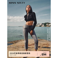 MISS SIXTY2024春季牛仔裤女三环高腰复古微喇裤浅灰百搭显瘦 浅灰 25