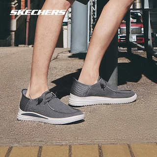 斯凯奇（Skechers）男士一脚蹬休闲鞋210833 炭灰色/CHAR 42