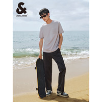 杰克·琼斯(JACK&JONES)夏季潮流户外百搭休闲舒适钢印字母纯棉短袖T恤男224201122 C39灰色 常规 C39 灰色 175/96A/M