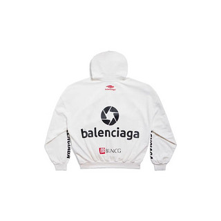 巴黎世家（BALENCIAGA）Top League Hoodie白色大廓形连帽卫衣 2