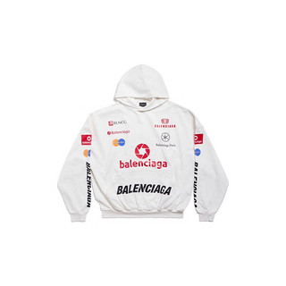 巴黎世家（BALENCIAGA）Top League Hoodie白色大廓形连帽卫衣 2