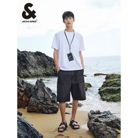 杰克·琼斯(JACK&JONES)夏季潮流户外百搭休闲舒适钢印字母纯棉短袖T恤男224201122 A06本白色 常规 A06 本白色 185/104A/XL