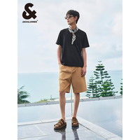 杰克·琼斯(JACK&JONES)夏季潮流户外百搭休闲舒适钢印字母纯棉短袖T恤男224201122 E40黑色 常规 E40 黑色 175/96A/M