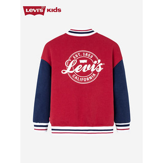 Levi's李维斯童装男童双面穿针织夹克24龙年生肖春秋儿童上衣 辣椒红 130/64