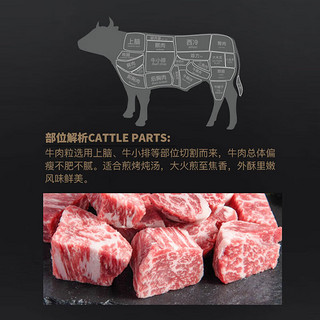 本来样子澳洲和牛M9雪花牛肉500g牛肉粒 咖喱牛肉生鲜牛肉原切 不规则 500g（1包）