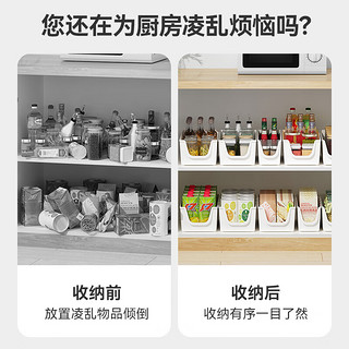 沃德百惠（WORTHBUY）厨房桌面收纳盒家用洗漱用品整理盒窄长型收纳筐厨房调味罐储物盒 赫赫熊【