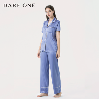 DARE ONE【节日礼物】真丝睡衣LUCKY桑蚕丝短袖长裤舒适情侣家居服送女友