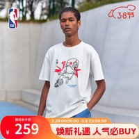 NBANBA 欢乐的运动系列-联盟款T恤男夏季运动休闲短袖 (白色/黑色) 联盟/