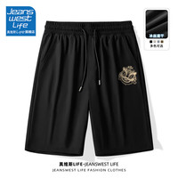 JEANSWEST LIFE真维斯短裤男士夏季薄款速干运动中裤男款休闲潮冰丝五分裤男2023