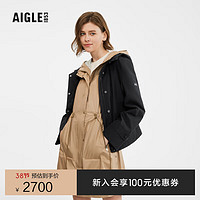 AIGLE艾高夹克冲锋衣2024年春夏女士MTD防风防雨透汽休闲时尚 黑色 AW752 42(175/96A)