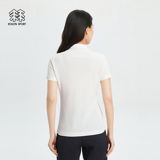 KOLON SPORT/可隆POLO衫 女子户外休闲运动吸湿速干翻领打底短袖T恤 LKPT4MTT02-IV 象牙白 180/2XL