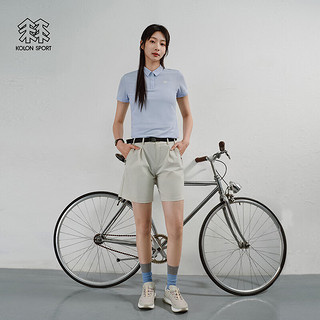 KOLON SPORT/可隆POLO衫 女子户外休闲运动吸湿速干翻领打底短袖T恤 LKPT4MTT02-LB 浅蓝色 170/L