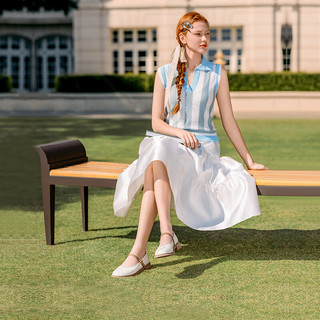 天美意女鞋复古百搭时尚休闲女玛丽珍鞋2024春CMM05AQ4 黑色 36