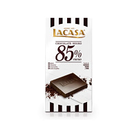 LACASA 乐卡莎 西班牙进口Lacasa糖果零食 85%可可 排块黑巧克力 100