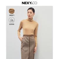 秋季纯色休闲高领长袖打底针织衫女士上衣