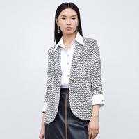 NEXY.CO 奈蔻 休闲西装外套女高级感印花西服