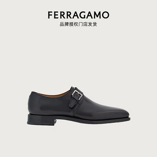 菲拉格慕 Ferragamo）男士黑色单扣饰扣带鞋 0763340_3E _ 65 6.5(39)