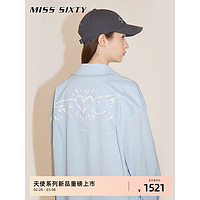 MISS SIXTY x Keith Haring 跨界合作系列2024春季印花衬衫女 蓝色 S