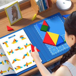 趣然 磁性七巧板一年级数学教具小下册儿童幼儿园几何玩具 磁性图形七巧板-宇航员款