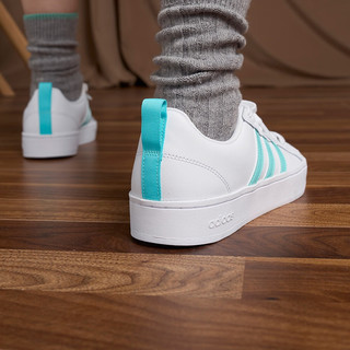 adidas「小贝壳头」STREETCHECK板鞋小白鞋男女阿迪达斯轻运动 白色/湖蓝色 37(230mm)