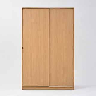 MUJI 無印良品 无印良品（MUJI）木制拉门衣柜 衣服储物柜 卧室 KEA2CC3A 长200*宽128*高60cm