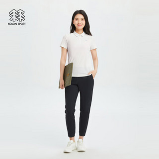 KOLON SPORT/可隆POLO衫 女子户外休闲运动吸湿速干翻领打底短袖T恤 LKPT4MTT02-IV 象牙白 165/M