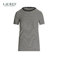 RALPH LAUREN 拉夫劳伦 女士条纹弹力圆领T恤 RL61948 黑白条纹 M