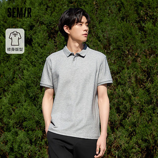 森马（Semir）POLO衫男夏季透气休闲风短袖上衣101323115104 中花灰