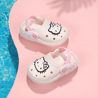 凯蒂猫 Hello Kitty 童鞋女童宝宝拖鞋夏季轻便透气花园鞋儿童洞洞鞋5902米色34 34码适合脚长20.5-21.2cm