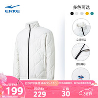 鸿星尔克色彩博物馆丨棉服男士冬季加厚保暖棉衣运动休闲外套 冰川白 XL