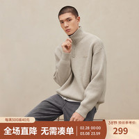CHINIS AW23 CH美式复古半拉链高领毛衣男潮牌简约保暖打底针织衫上衣