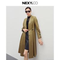 【真皮绵羊皮】春秋皮衣收腰气质简约知性通勤长款女外套