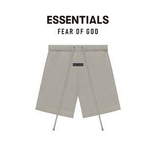 FEAR OF GOD ESSENTIALS胶印LOGO系列棉质短裤美式高街潮牌高端抽绳宽松时尚舒适短裤 海豹灰 M