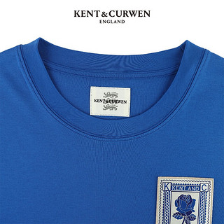 KENT&CURWEN 肯迪文KC早春男女同款玫瑰圆领长袖T恤K48D1EI021 彩蓝 S