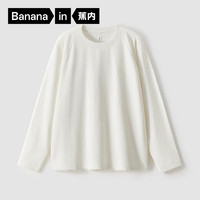 Bananain 蕉内 502Go情侣长袖t恤男女士插肩袖棉感男装上衣百搭可叠穿打底衫秋季 暖白 XL