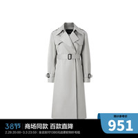 太平鸟2024年春季品质长款风衣A1BEE1345 浅灰色 XL